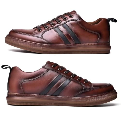 Image of Arkbird Casual Sneakers, Breathable Lace-Up Leather Walking Shoes Comfortable Fashion Sneakers for Men Daily Work