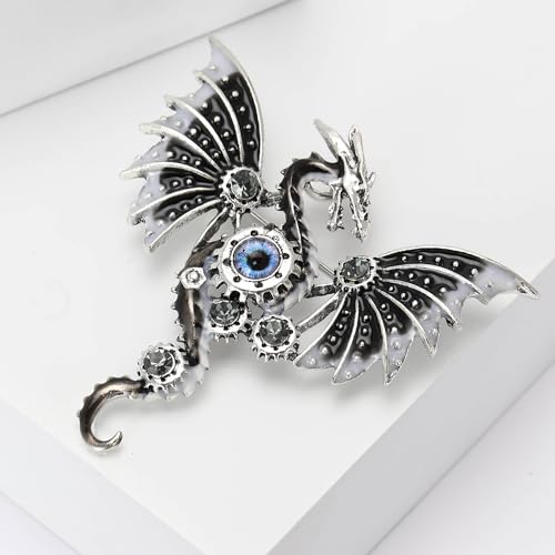 Image of WAKYME Dragon Brooch for Men Suit Lapel Enamel Pins for Suits Fashion Accessories Shirt Clip