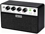 STRICH 2 x 5 W Mini Guitar Amp - Portable, Rechargeable Electric Guitar Practice Amplifier with Clean & Drive Channels, 1/8 Headphone Output for Beginner, Black