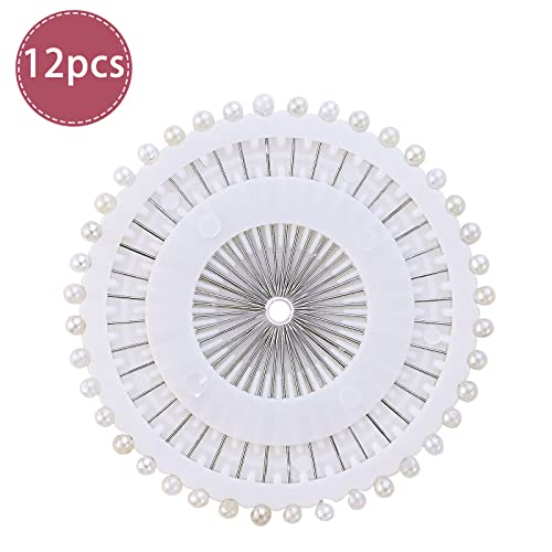 480 Pcs White Pearlized Ball Head Pins White Pearl Straight Pins Sewing Pin Decorative Pearl Head Dressmaking Pins for DIY Sewing Crafts Jewelry Making Weddings Corsage Florists Decoration