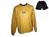 Torwart Trikot gepolstert Gold Kurze TW Hose mit Wunschname Nummer Kinder Größe 140