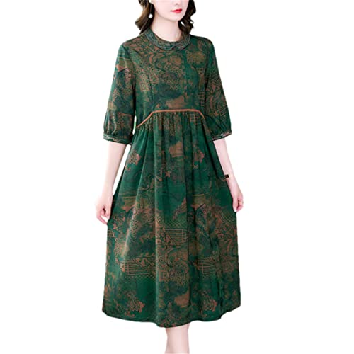 Robe midi en soie brodée Hdhdeueh pour sublimer les formes 4XL EN8