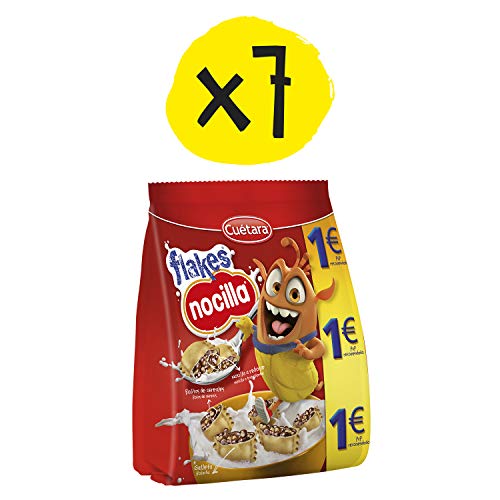 CUÉTARA Flakes Duo - Galletas Rellenas de Cereales de Arroz Inflado Chocolateado...