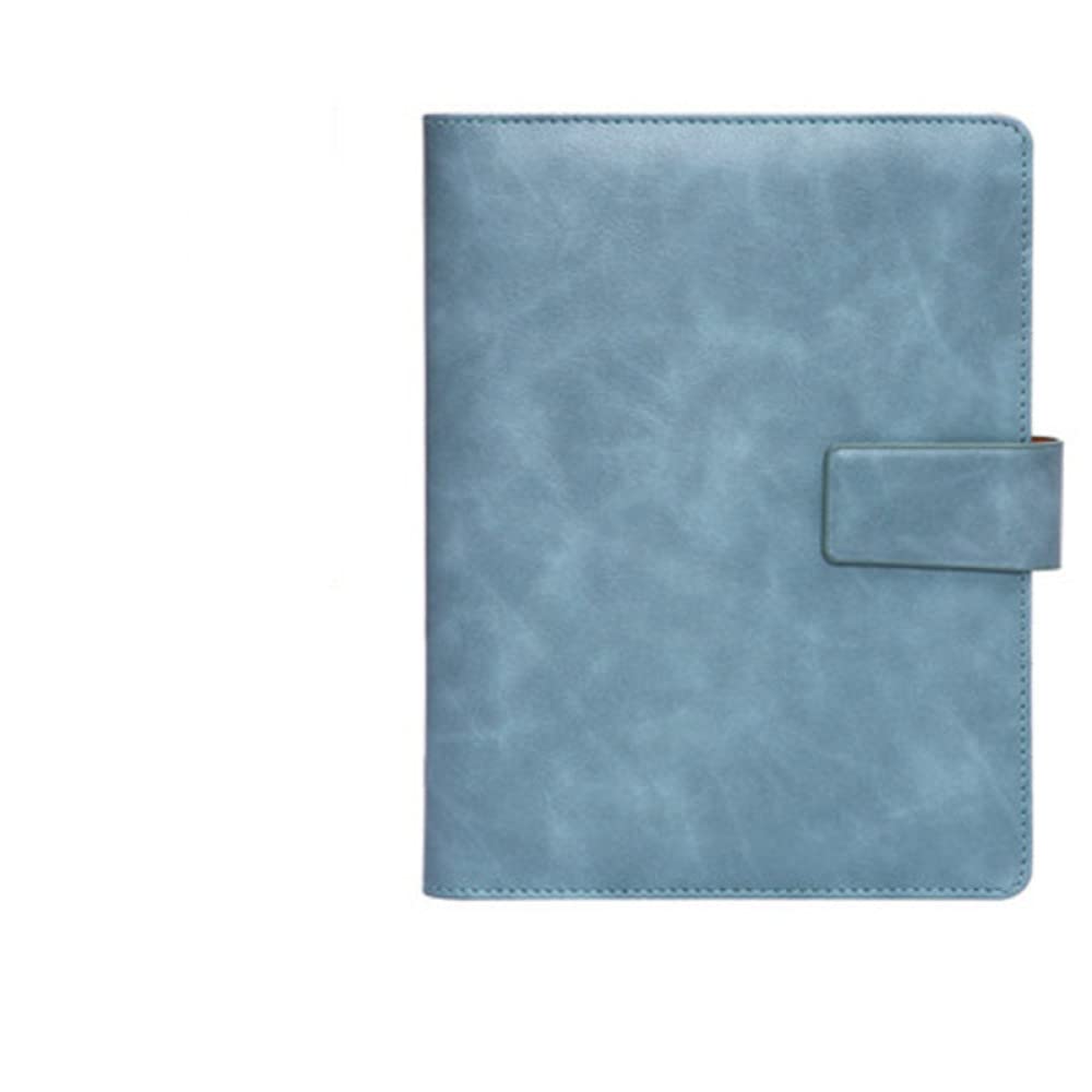 Business Meeting Record Loseblatt Büro Spiralblock Binder Bindeschnalle Design PU-Linie verdickt Notizblock Organizer A5 B5, A5 hellblau, 1 STÜCK