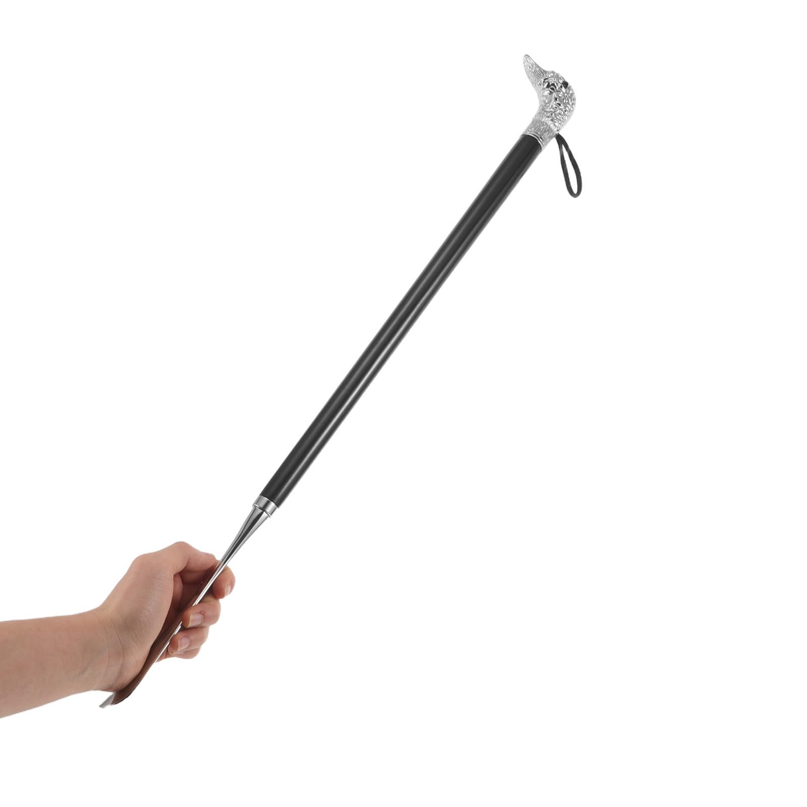 Healeved Calzador de Metal Resistente Mango Largo de 56 Cm, Ergonómico y Portátil, Adecuado para Personas Mayores y Uso en Casa o Viajes de Negocios