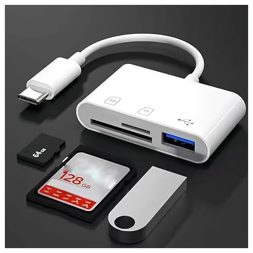 SD Card Reader USB Adapter for Phone Tablet, Plug and Play Memory Card Reader Supports SD TF MicroSD Camera Viewer No App