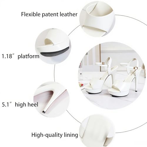Womens Patent Platform Ultra High Heels Prom Sandals with Ankle Strap Fish mouth Peep Toe Sexy Slingback Stiletto Dress Pumps For Bridal Wedding Datting Dancer3