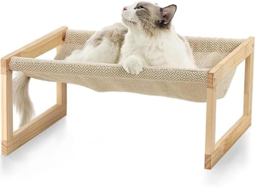 CokBlu 猫・犬用ペットハンモックベッド リネン素材 通気性 ペット用品 小動物用寝具 快適な休息空間?