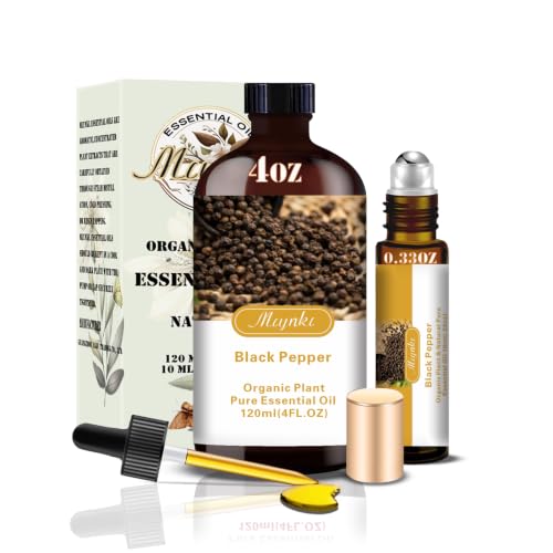 Black Pepper Essential Oil Black Pepper Oil for Massage Diffuser Humidifier DIY Candle Soap Energy Focus Gift Ready Black Pepper Fragrance Oil - MLYNKL Essential Oils (4.33 fl oz / 130ml)