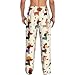 Tryadren Colorful Cute Dachshund Print Mens Pajama Pants with Pockets, Fashion Sleep Pj Bottoms for Mens Lounge Pants Black
