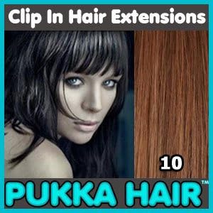 24 Inch (Ash Brown #10) Clip In Remy Human Hair Extensions - 8 Piece Set - Full Head - Clips Attached - 120g Weight - Get the Celebrity Lush Look!!