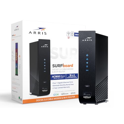 Image of ARRIS Surfboard SBG6950AC2 DOCSIS 3.0 Cable Modem & AC1900 Wi-Fi Router , Approved for Comcast Xfinity, Cox, Charter Spectrum & more , Four 1 Gbps Ports , 400 Mbps Max Internet Speeds
