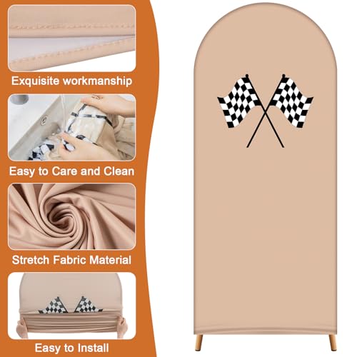 Set 3 Fundas Arco para Fiesta Tema Carreras 4ft,5ft,6ft miniatura 3