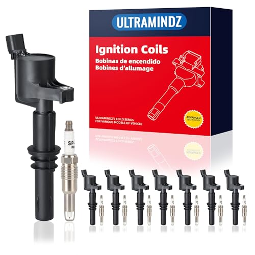 Ignition Coil Pack & Spark Plug for Ford 5.4L F150 2005 2006 2007 2008 Expedition 2005-2008 F250 F350 Super Duty 2005-2008 for Lincoln 5.4 Navigator 2005-2008 Mark LT 2006-2008 DG511 UF537 Set of 8