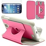 Fermeture par élastique. annaPrime Etui Coque Housse pour Samsung Galaxy S3 i9300/ i9305 Neo/LTE 4G, Etui Cuir PU Support Rotatif 360° Couleur Rose