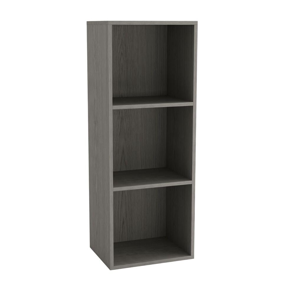 Libreria in legno su misura bianca con ripiani in rovere - COD. PRV0017