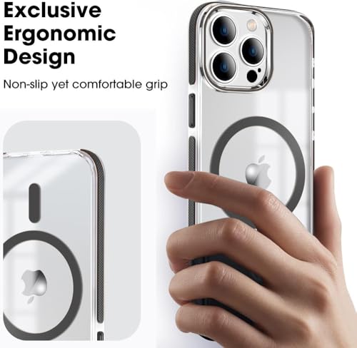 Image of MINTZZ ️ for iPhone 13 Pro Max Case, Compatible with MagSafe, Military-Grade Protection, Yellowing Resistant, Scratch-Resistant TPU Back, Magnetic Phone Case for iPhone 13 Pro Max, Clear Black