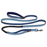 Correa Activa para Perros HALTI- Asa con acolchado de neopreno, tejido reflectante 3M y amortiguador. Correa Manos Libres, Ideal para Pasear con Perros Medianos y Grandes (Talla L, Azul)