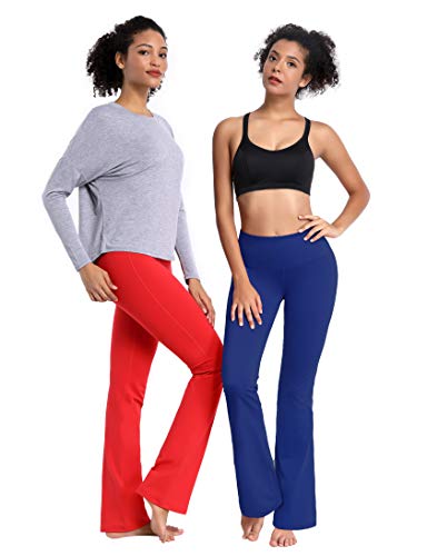 Image of BUBBLELIME 29 inch /31 inch /33 inch /35 inch /37 inch 3 Styles Women's High Waist Bootcut Yoga Pants Basic /Side Pockets Tummy Control Workout Flared