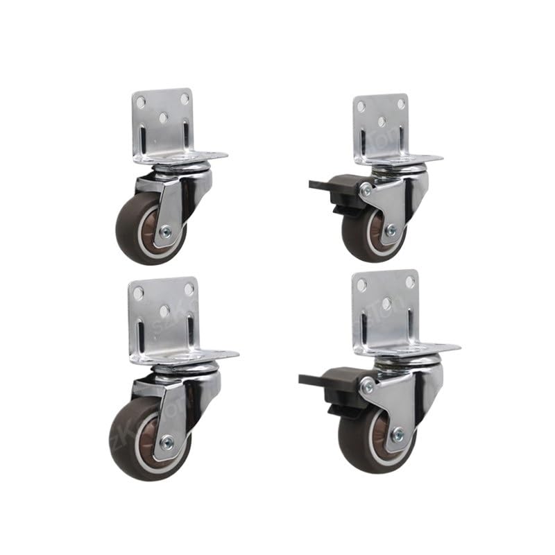 Roulettes pivotantes universelles lot de 4 pour meubles avec frein de sécurité 1.25 pouce