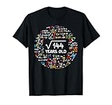 Square Root Of 144 12th Birthday 12 Year Old Gifts Math Bday T-Shirt