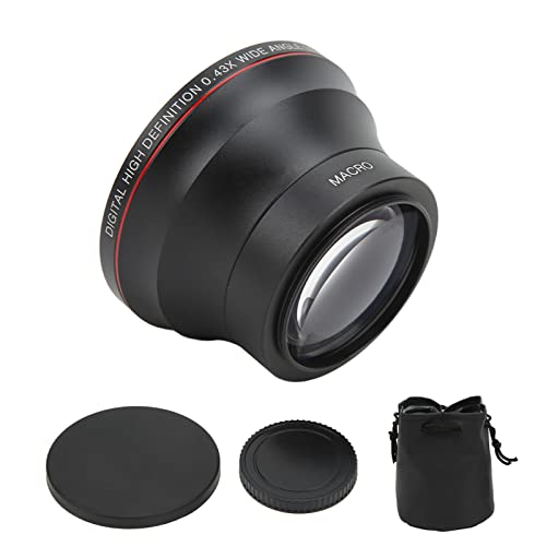 52MM 0.43x HD Wide Angle Lens, High-Definition Wide Angle Macro Lens Optical Glass Camera Lens for Landscape Photography