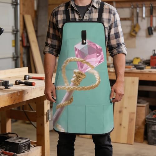 Delantal de trabajo con 8 bolsillos ajustable cruzado para hombres miniatura 5