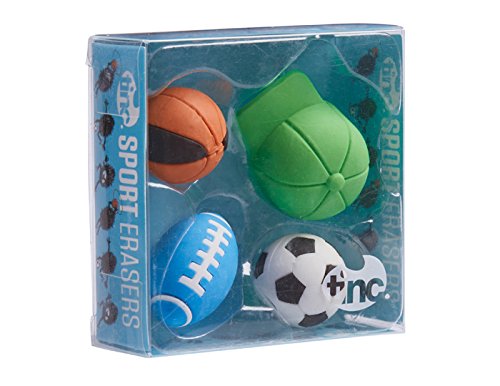 Scented Sport Eraser 4-Piece Set | Cute Erasers For Kids | Erasers For School | Cute stuff Party Favors for Kids | School Supplies Gifts for Girls and Boys | Cute Stationary Birthday Gift