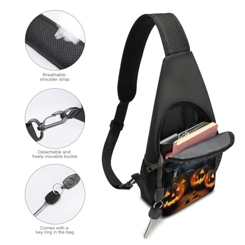 Mochila de un solo hombro Halloween con calabazas miniatura 4