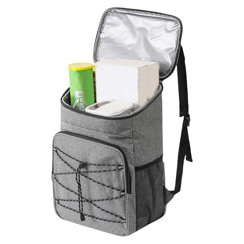 Mochila de enfriamiento - Run -out, bolsa de enfriamiento aislada con bolsillos laterales | Caja de compra resistente, suave y portátil, mochila de almacenamiento térmico impermeable para hombres y l
