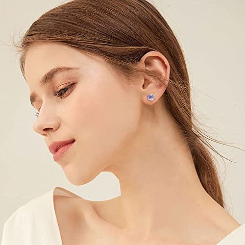 Aoedej 40 Pcs Colorful Cubic Zirconia Earrings Studs Earrings Plastic Earrings For Sensitive Ears Hypoallergenic Earrings For Women Girls (White 6Mm) #TOP5