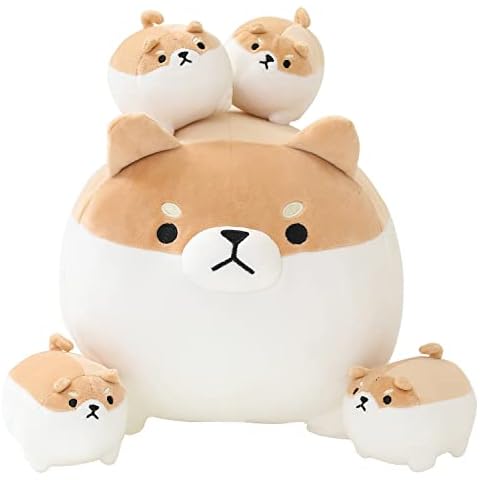 SQEQE Shiba Inu Plush Toy with Babies Cover