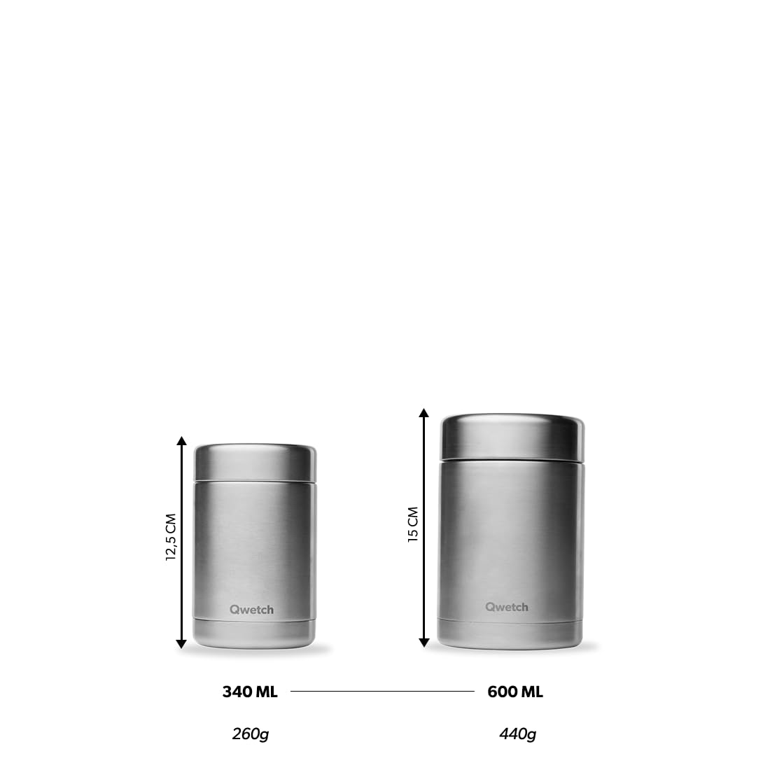 QWETCH - Contenitore Termico per Alimenti Caldi (Acciaio inox, 340 ml)