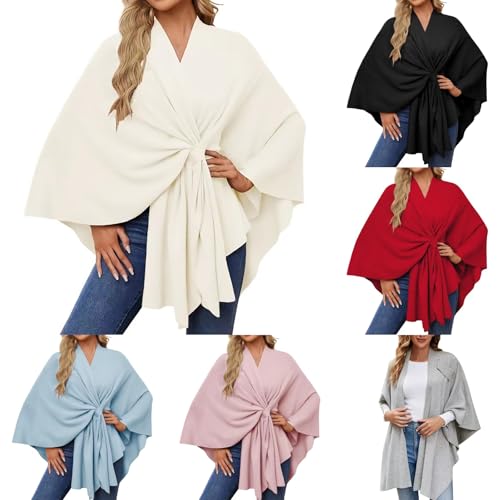 Women's Elegant Shawl Wraps Soft Open Front Poncho Sweater Scarf Blanket Cardigan Coat for Spring Fall Winter