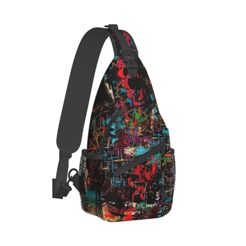Funny Crossbody Bag Graffiti Shoulder Bag Backpack Cool Sling Bag Chest Casual Daypack for Outdoor2