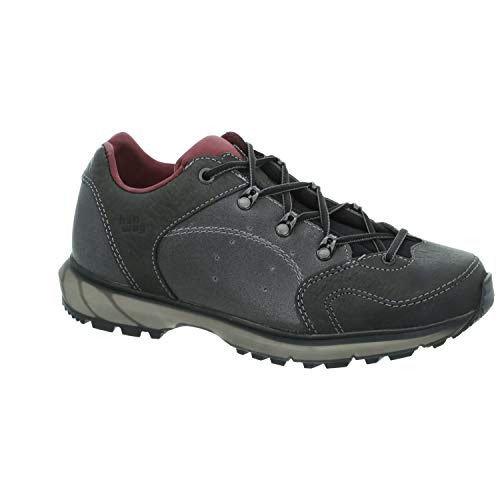 Hanwag W Tsoma Low Lady Grau - Leichter robuster Damen Trekking Schuh, Größe EU 40 - Farbe Asphalt - Dark Garnet