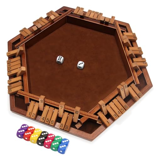 Shut the Box Juego de Mesa de Madera con 16 Dados miniatura 1
