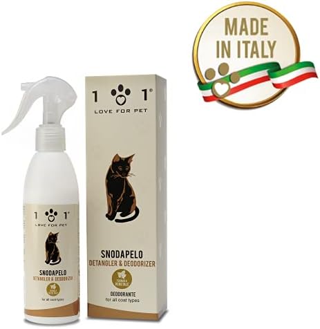 Natural Detangling Spray for Cats, 250 ml - Loosens and Softens Knots - Does not require rinsing - Grooming Spray and Hair Detangler Conditioner - Suitable for all coat types, Linea 101