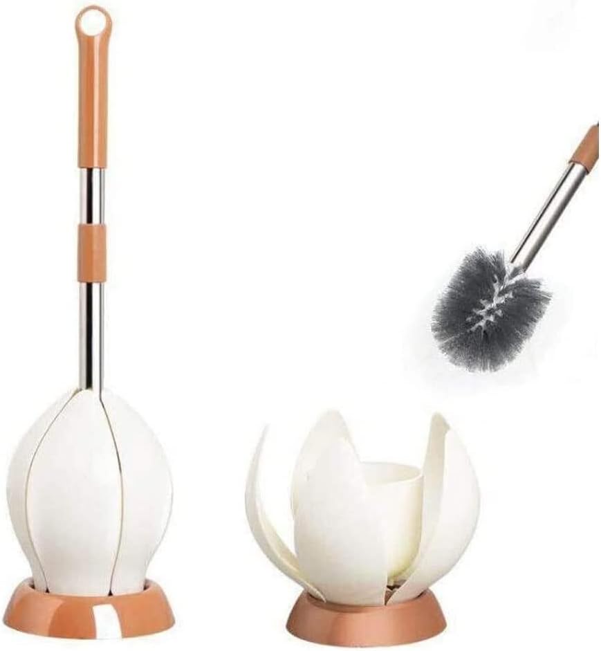 Toilet Brush Lotus Toilet Brush Long Holder Toilet Brush Set for Bathroom Toilet Cleaning Tool Toilet Brush and Holder for Home Bathroom