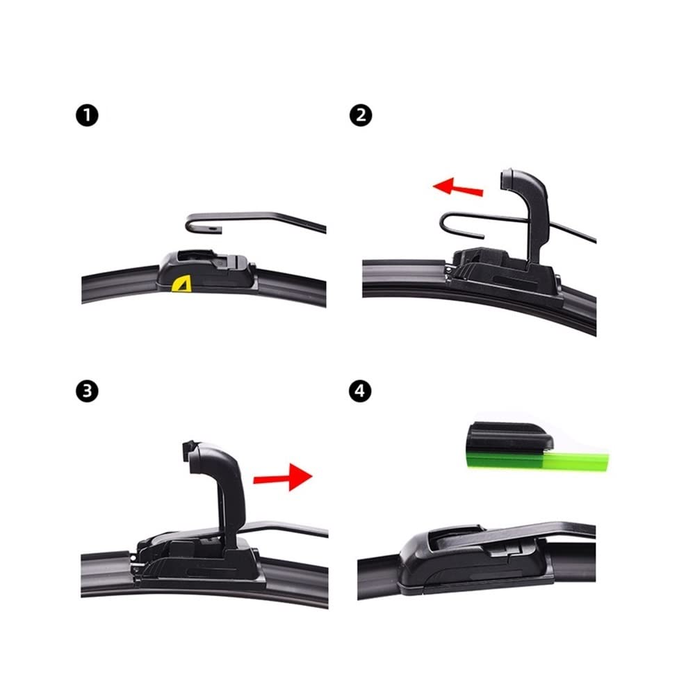 Lot De 2 Balais D'essuie-glace Avant Pour Ford F150 / Raptor 2009-2020 - Noir Et Vert