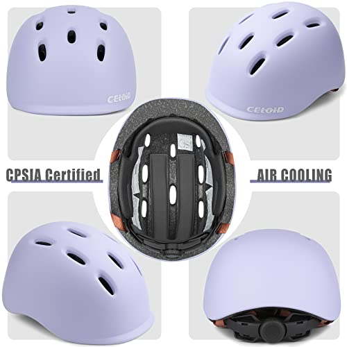 CELOID Kids Helmet,Baby Bike Helmets for Ages 8-10-16 Years Boys Girls,Adjustable Multi-Sport Cycling Skateboard Roller Skat Scooter Rollerblade Balance Skateboarding Helmet,Violet