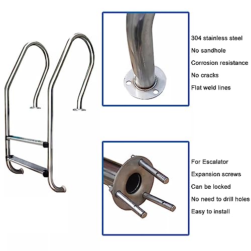 Escalera para piscina con peldaños antideslizantes acero inox miniatura 5