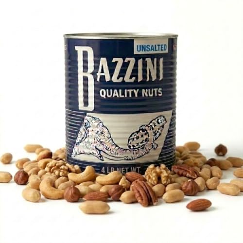 Image of Bazzini Unsalted Mixed Nuts with Peanuts, 4lb Bulk Tin