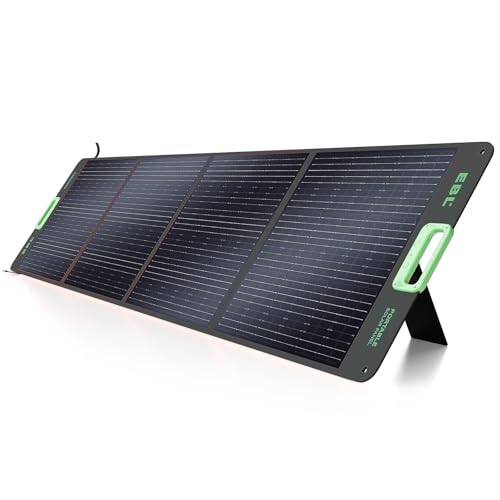 Image of EBL 200W Portable Solar Panel High Efficiency Solar Power Panel for Home, RV, Camping, Marine, Off-Grid Applications, Weatherproof Solar Charging Solution