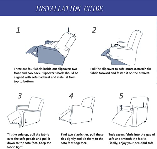 Funda de sillón reclinable elástica lavable que soluciona el desgaste de su sofá 6