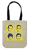 Doppelschicht Bang Theory Yellow Faces T-Shirt Canvas Einkaufstasche