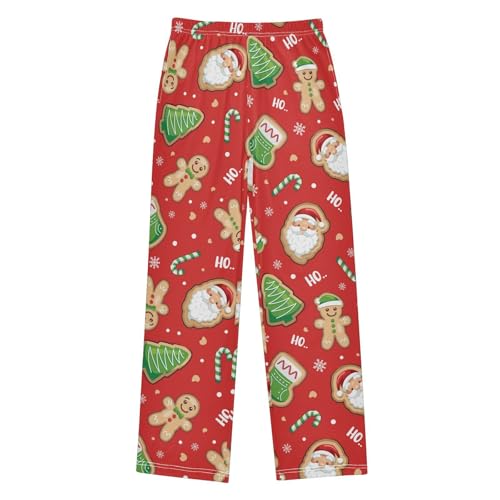 Boys' Pants Christmas Gingerbread Man Cane Long Bottoms Jogger Pants Elastic Waist Trousers with Pockets S-XL