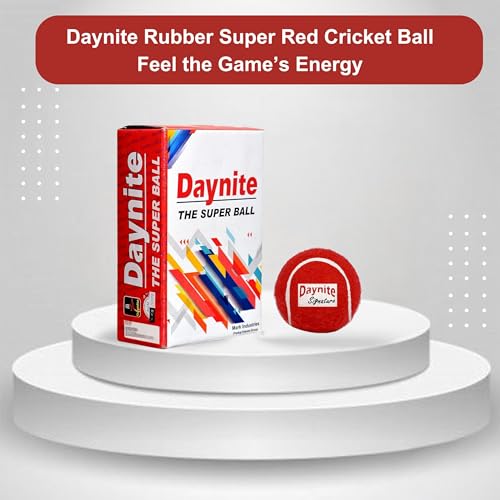Image of Daynite Rubber The Super Cricket Tennis Heavy Weight Cricket Ball Red (Pack of 2)