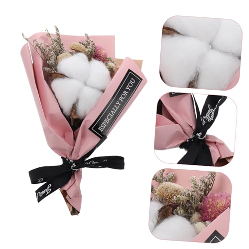 Ramo de flores de algodón seco natural decorativo rosa miniatura 5