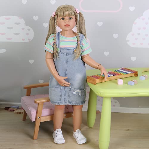 yuela 98CM Kleinkind Baby Mädchen Original Masterpiece Doll 3-4 Jahre alt echtes Babykleid Modell Kugelgelenkkörper Puppe Sammlerstücke – Bild 3